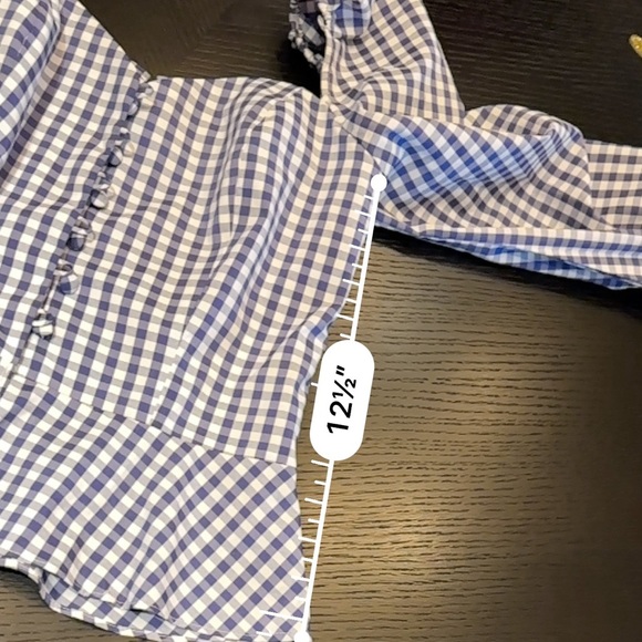 Nika Tang Raina top in purple and white gingham peplum top - Picture 9 of 13